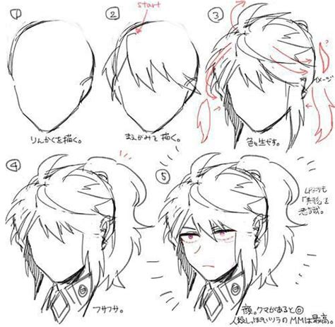 Anime Hair Reference Manga Hair Long Hair Drawing Drawing Male Hair