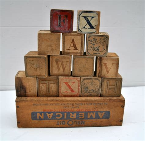 Vintage Wood Alphabet Blocks On Sale By 12108vintagelane On Etsy