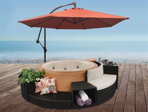 Spa Side Umbrella Softub Express Soft Sided Portable Hot Tubs Durable Lightweight