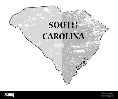 A Grunged South Carolina State Outline With The Date Of Statehood