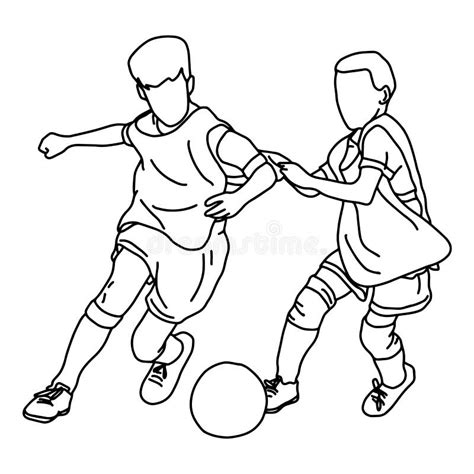 Children Playing Football Drawing Easy