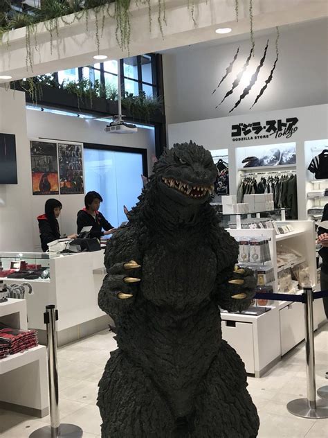 Another Image Of The Godzilla Suit From 1999 In The Godzilla Store In