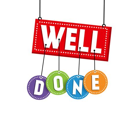 Well done hanging banner design. Good job. Flat vector. 23208448 Vector