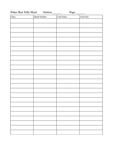 Free printable poker run sheets is most beneficial solution once you get no personal references of style. Poker tally