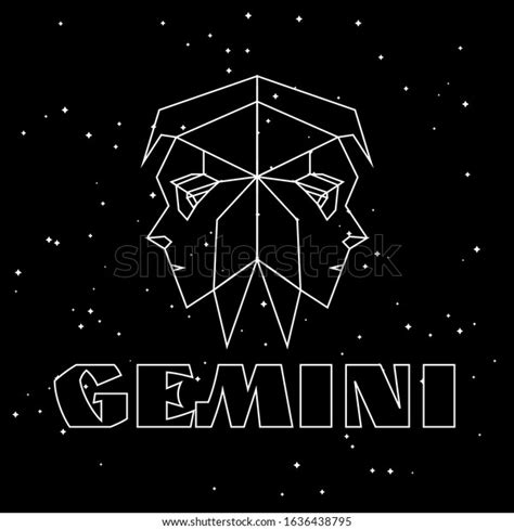Abstract Polygonal Zodiac Sign Gemini On Stock Vector Royalty Free