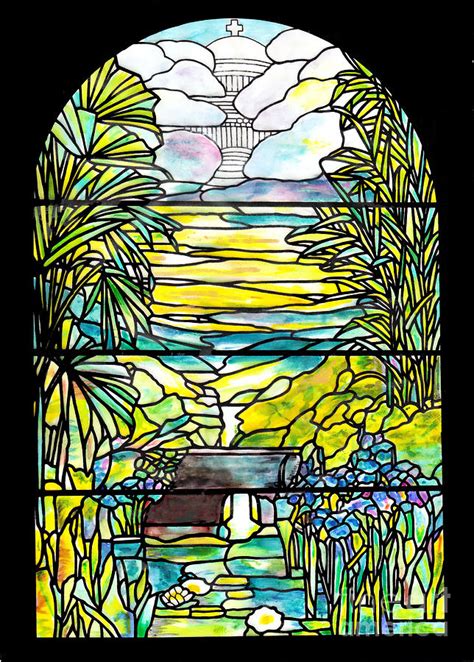 Stained Glass Tiffany Holy City Memorial Window Painting By Donna Walsh