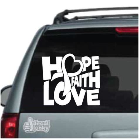 Faith Hope Love Ribbon Christian Car Window Decals Decal Junky