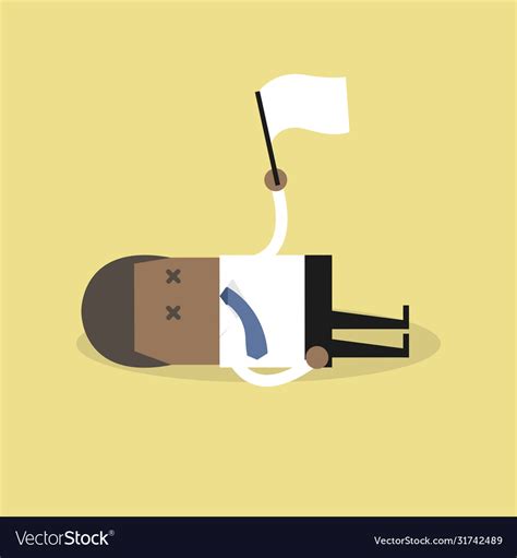 Exhausted Businessman Lying Down On Floor Vector Image