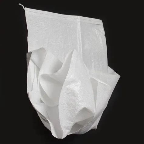White Rectangular Polypropylene Woven Sack For Packaging Storage