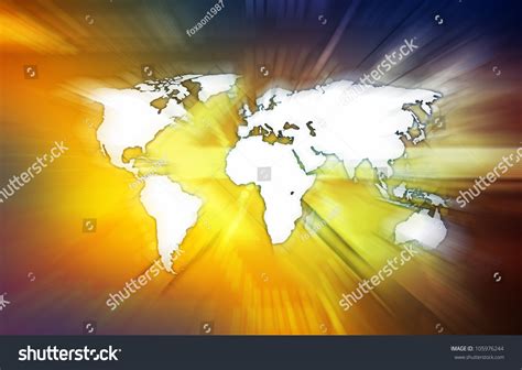World Map Over Colorful Background Stock Illustration 105976244