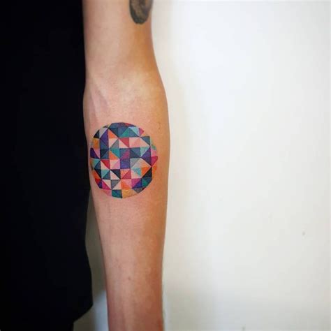 Impossibly Thin Line Geometry Tattoo Small Geometric