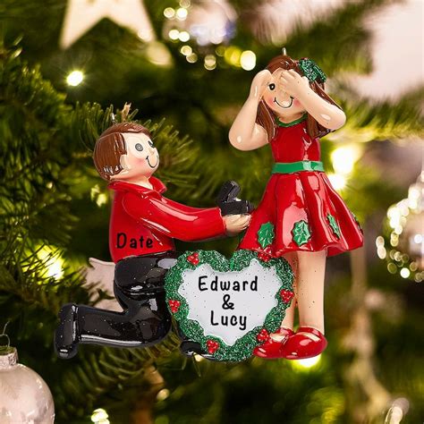 Proposing Couple Ornament Engagement Ornament Newly Etsy