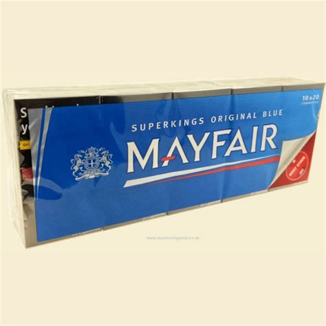 Mayfair Superkings Original Blue 10 Packs Of 20 Cigarettes