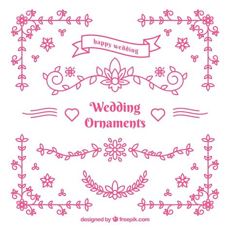 Free Vector Pink Wedding Ornaments