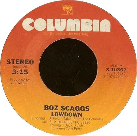 Lowdown Harbor Lights De Boz Scaggs 45 Rpm Sp 2 Títulos Con Gmsi