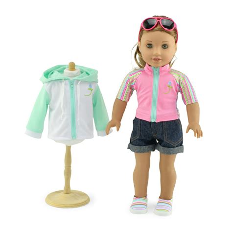 emily rose 18 inch doll clothes fits american girl dolls 18 doll 7 piece surf and swim doll