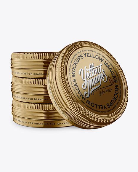 Download Free Mockups Four Metal Round Tin Boxes Mockup Object ...