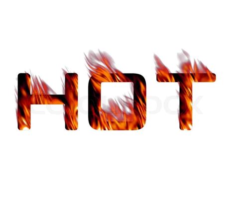 The Word Hot Engulfed In Flames It Stock Image Colourbox
