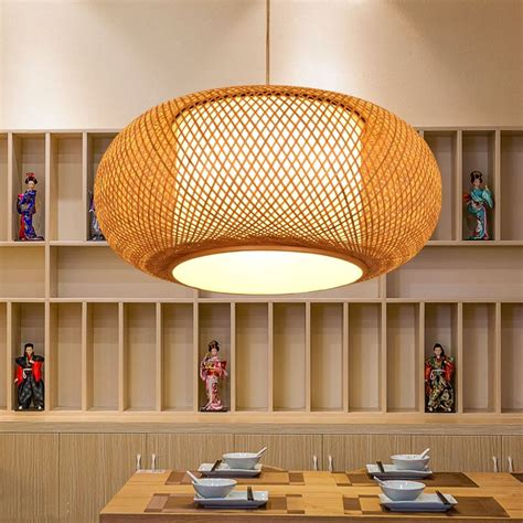 new chinese restaurant pendant lights bamboo bird cage shade japanese personality creative retro