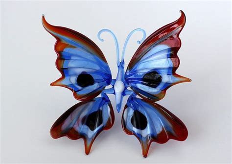 Glass Butterfly Figurine Russian Murano Art By Blownglassfigurine 19