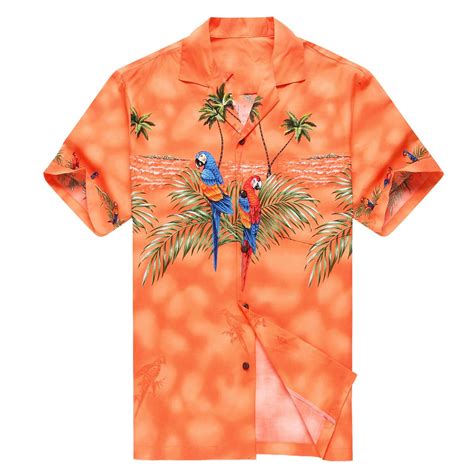 Made In Hawaii Men S Hawaiian Shirt Aloha Shirt Orange With Matching