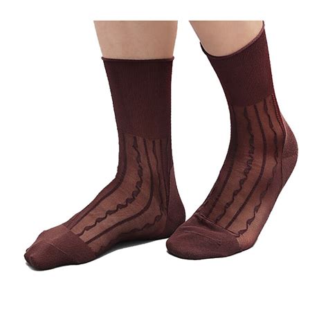 Men Silk Tnt Socks Gay Sexy See Through Formal Dress Suits Business Sock High Quality Hose Black