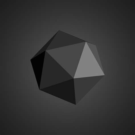 Premium Vector Black Polyhedron Geometrical Shape
