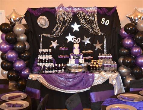 Happy 50th birthday decorations include 1 x black happy birthday banner, a large 50 gold number balloons, 16 x latex. Purple Rain 50th Birthday Bash | 50th birthday party ...