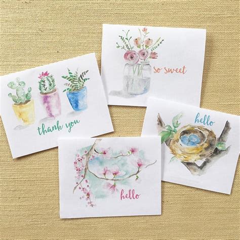 Cardstock papers for inkjet printable greeting cards, announcements, invitations, thank you cards & more. FREE Spring Watercolor Note Cards: Printable Greeting Cards