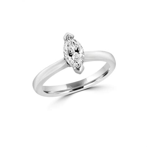 Pre Owned Half Carat Marquise Diamond Solitaire Engagement Ring