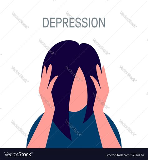 Depression Concept In Simple Flat Style Royalty Free Vector