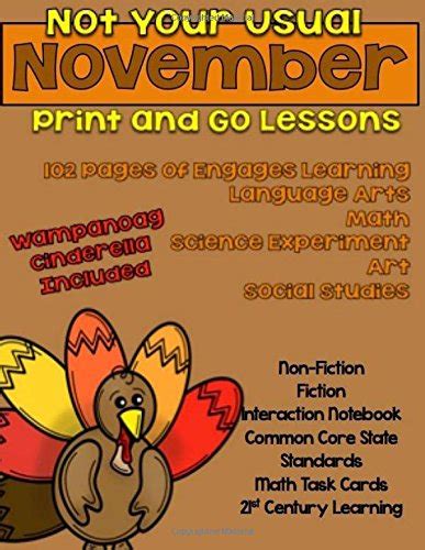 Not Your Usual November Print And Go Lessons Common Core
