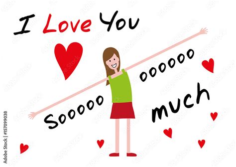 I Love You I Love You So Much Editable Vector Illustration Stock