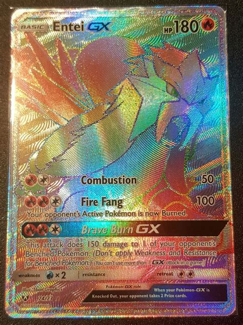 Maybe you would like to learn more about one of these? Rainbow Rare Entei GX Shining Legends Pokemon Card for ...