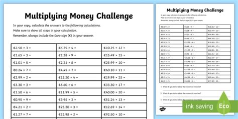 Maths, english and science resources for ks3 can be found on this key stage three dedicated page. Multiplying Money Challenge Worksheet (teacher made)