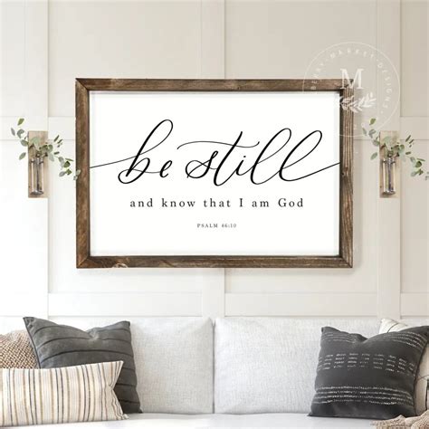 Wood Framed Sign Be Still And Know Bible Verse Sign