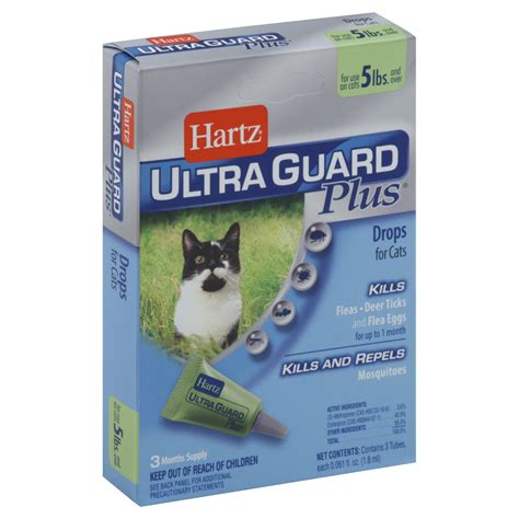Hartz Ultraguard Flea And Tick Drops For Cats Over 5 Pounds 18 Fluid