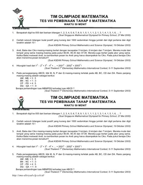 Soal Olimpiade Bahasa Inggris Sma