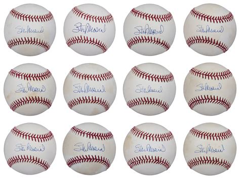Lot Detail Lot Of 12 Stan Musial Single Signed Onl White Baseball Jsa