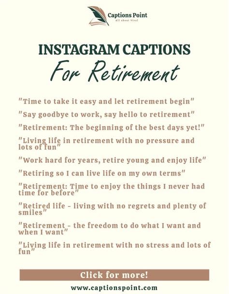 115 Quick Retirement Captions For Instagram