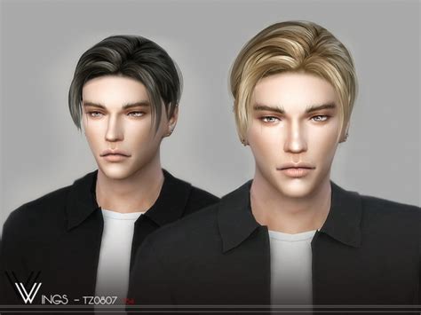 Wingssims Wings To0729 Fluffy Male Hair In 2021 Sims Hair Mens Images