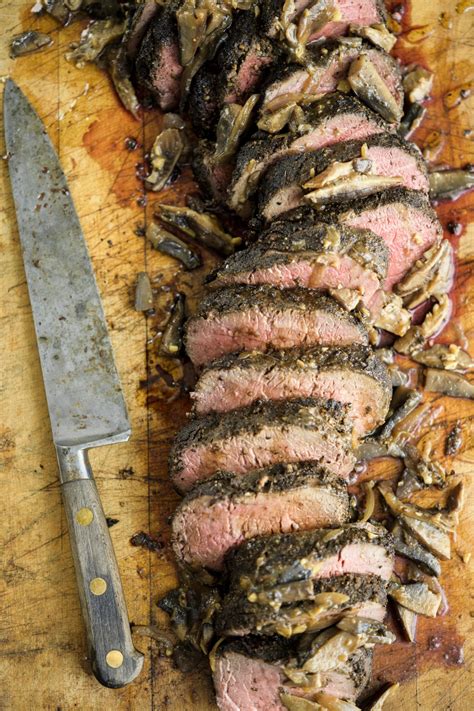 This elegant beef tenderloin matches perfectly with the lemony, cream sauce. Porcini-Crusted Beef Tenderloin with Mushroom Sauce | Recipe | Cooking beef tenderloin, Beef ...