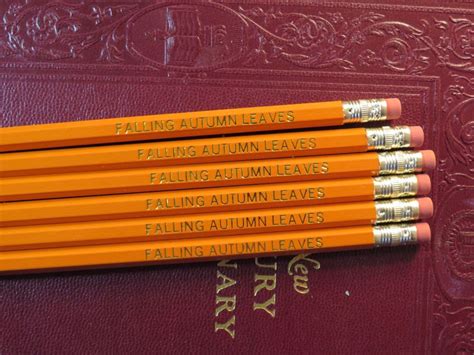 Falling Autumn Leaves Orange Pencil Set Autumn Leaves Pencil