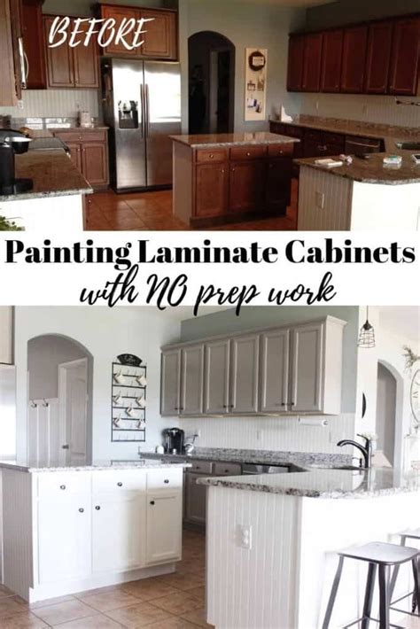 But you don't need to sand to bare wood. Painting Laminate Cabinets the right way without sanding | Laminate cabinets, Painting laminate ...