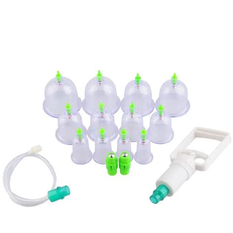Professional Suction Cup Therapy Effective Healthy 12 Cups Medical Vacuum Cupping Set Physical