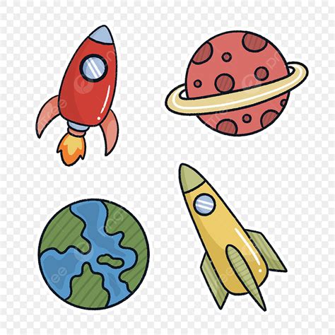 Printable Stickers Clipart Png Images Hand Drawn Cute Cartoon Space