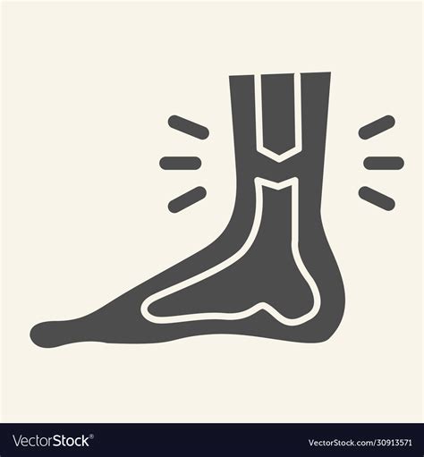 Leg Ankle Pain Solid Icon Foot Joint Bones Injury Vector Image