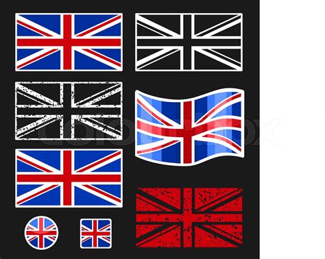 British Flag Vector Set Stock Vector Colourbox