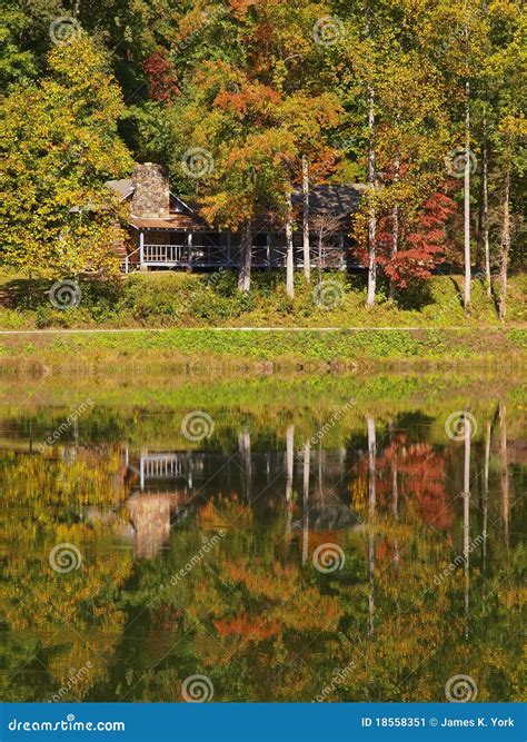 Cabin On Mountain Lake Stock Image Image 18558351