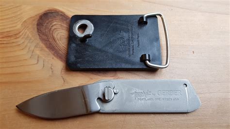 Vintage Gerber Touché Belt Buckle Knife Etsy
